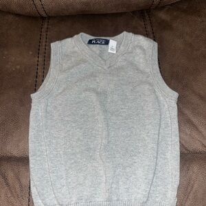 The Children's Place Light Gray V-Neck Sweater Vest